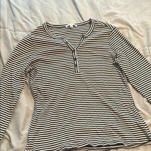Striped dark blue and White Women's Top